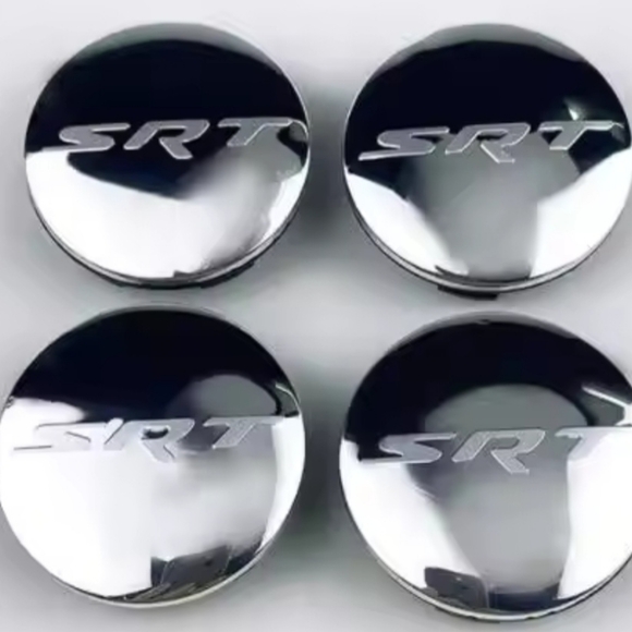 4 SRT 63mm chrome Wheel hubcap Center caps - Picture 1 of 2